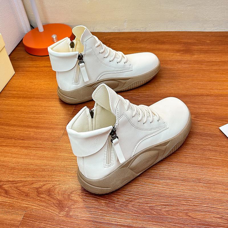 Весенние новинки, дышащие высокие белые туфли, женские, студенческие, повседневные, спортивные, для катания на коньках, женские