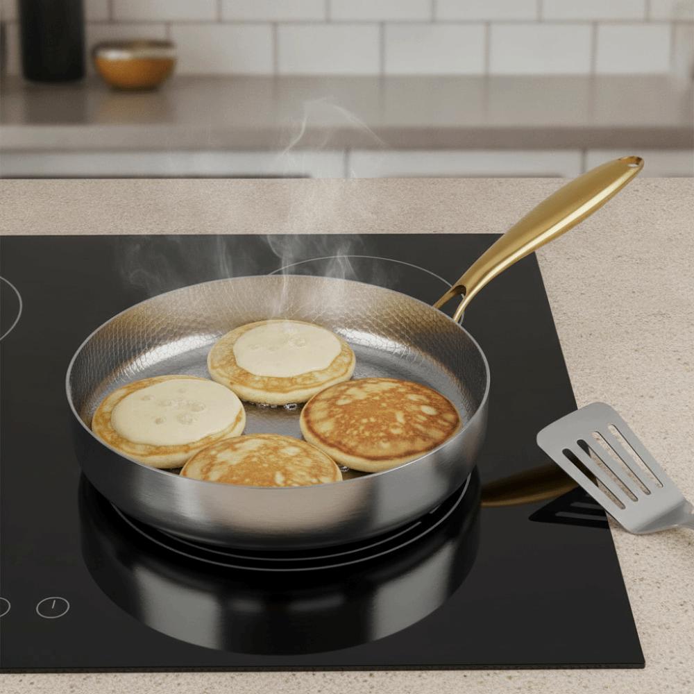 Titanium Zinc Zinc Alloy Non-stick Pot Fast Heating Steak Skillet Hammered Texture Frying Pan All Cook-top