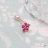 14K Gold Needle Pink Cubic Star Rose Gold Piercing (S8538977)