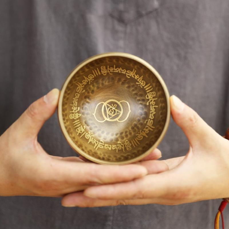 Поющая бронзовая чаша Духовный Звук Исцеляющий Музыкальные инструменты Йога Буддийские принадлежности Звук Исцеляющий Ударный инструмент Чаша