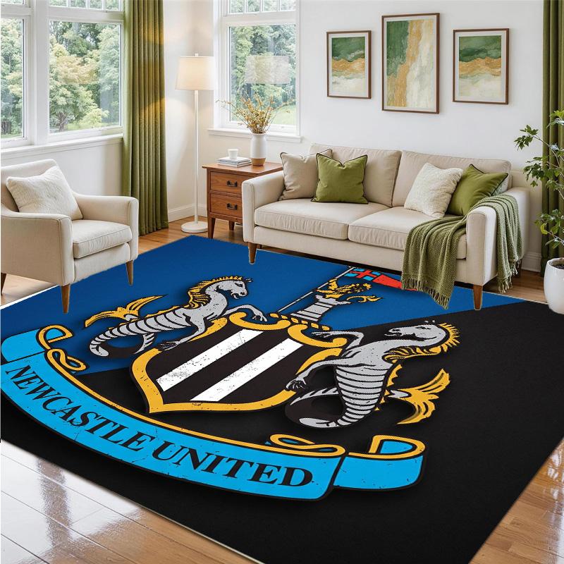 Newcastle United Football Design Crystal Velvet Rug Soft Decorative Mat for Bedroom Entrance