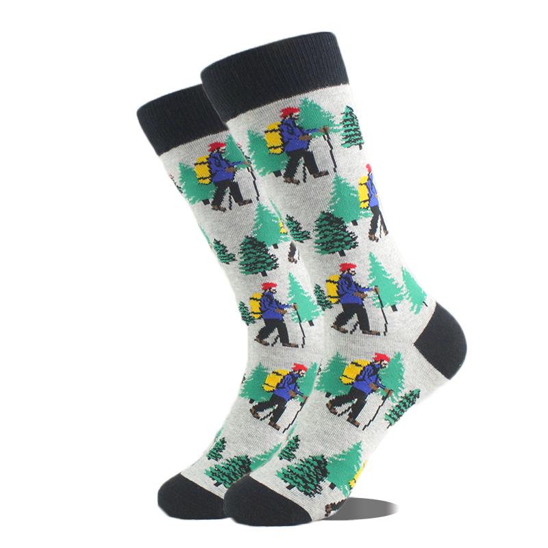 Happy Design Funny Socks Men Unisex Sheep Beer Dinosaur Pattern Sokken Divertidos Jacquard Calcetines Unisex Hip Hop Skateboard