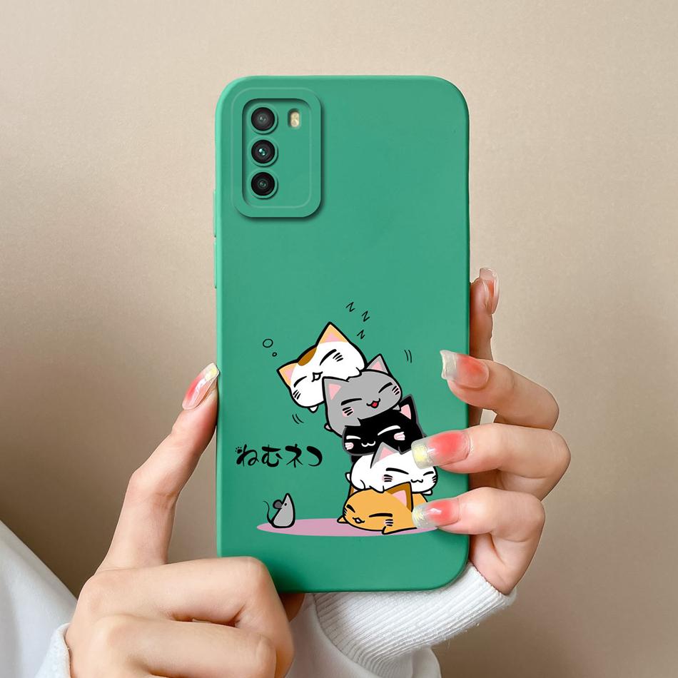 For Poco M3 Pro Case Cartoon Soft Liquid Silicone Full Coverage Anti Drop Phone Shell For Xiaomi Poco M 3 Pro M3Pro Bumper Funda