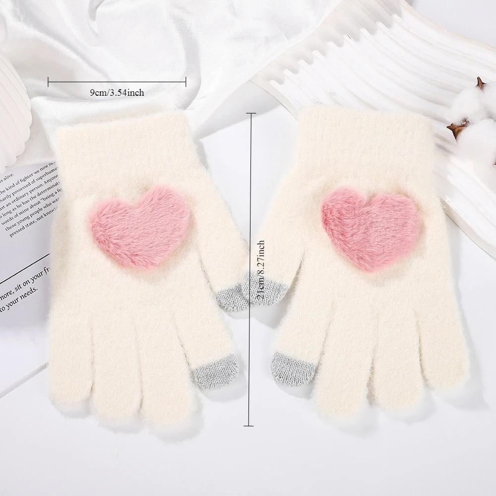 Comfortable Finger Touch Gloves Prevent Cold Love Warm Gloves Soft Touch Screen Gloves Girls