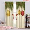 2pcs,2D Plane Printing Creative Curtains Christmas Ornaments Baubles Decorations (3) Polyester Easy Install (without Rod)