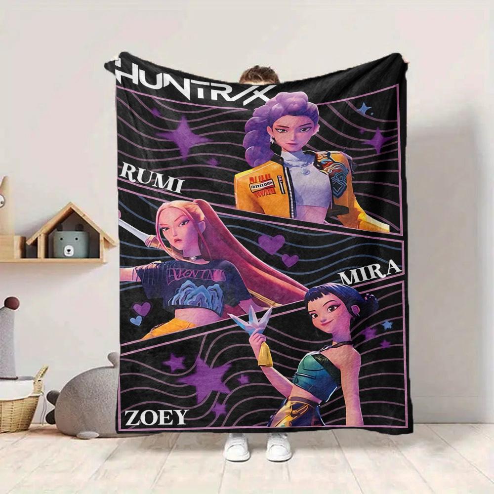 1 шт. Huntrix, K-POP Плед, Покрывало для Дивана, Кровати, Путешествий, Кемпинга, Гостиной,