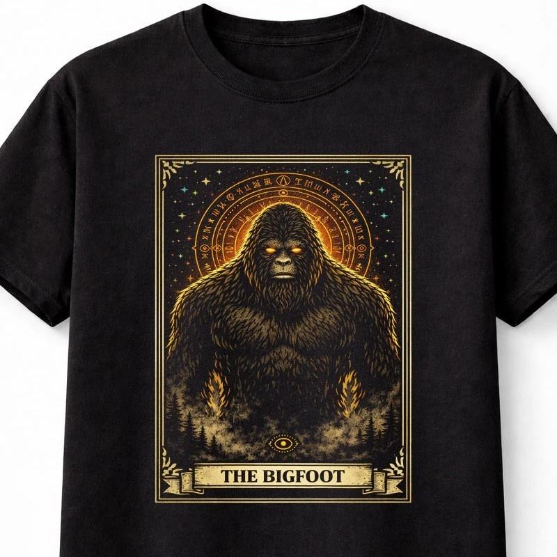 Bigfoot Cryptid Horror Occult Sasquatch Graphic Tee Unisex T Shirt S5XL