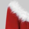 Christmas Performance Dress Fluffy Square Neck Pure Color A-line Irregular Hem Button Decor Festive Stage Show Santa Cosplay Costume New Year
