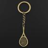 Модный брелок 48x19 мм, теннисная ракетка для бадминтона, бронзовые подвески, сделай сам, мужские ювелирные изделия, автомобильный брелок, кольцо-держатель для подарка