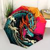 1pc Dragon, Ocean Waves Automatic Open/close, All-Season Portable Folding Umbrella for Friends, Travel, Everyday yy250812140