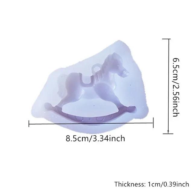 3D Horse Shaped Silicone Mold DIY Aromatherapy Gypsum Car Hanging Ornaments Tag Pendent Making Clay Plaster Crafts Mould