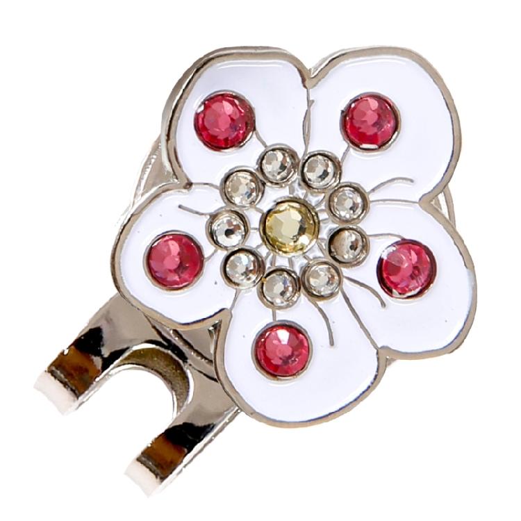 Стразы Цветочный узор Маркер для прицеливания гольф-мяча Магнитный зажим для шляпы Сменный маркер для гольф-мяча Зажим для кепки с магнитом