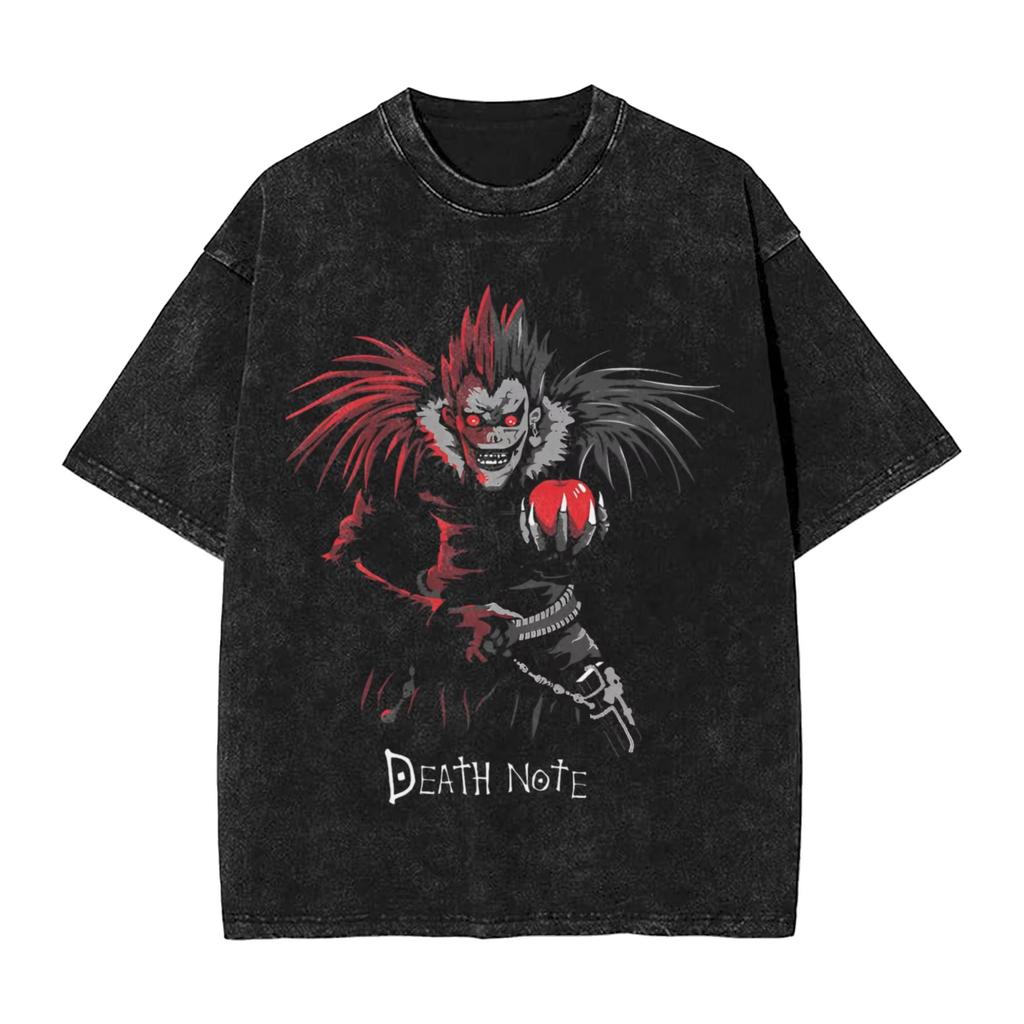 Футболки с принтом манги DEATH NOTE L Lawliet, футболки оверсайз с графическим принтом, стираные, с коротким рукавом, хлопковые, свободные, удобные, женская и мужская одежда