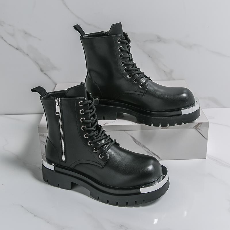 Зимние мужские деловые ботинки челси черные мужские на толстой подошве противоскользящие на шнуровке деловые мотоботы рабочие ботинки размеры 38-46