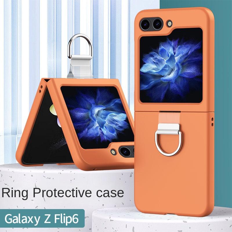 Чехол для телефона с жестким пластиковым кольцом для Samsung Galaxy Z Flip 6 5 4 3 Flip6 Flip5 Flip4 Flip3 5G защитный противоударный чехол