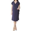 Повседневное платье-халат для женщин и ML [женщины плюс] Платье, до и после родов, женское, темно-синее,