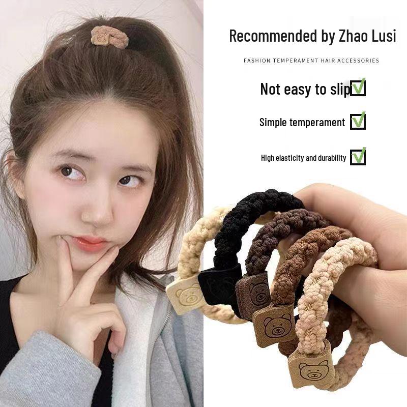 Women's High Elasticity Braided Bear Hair Tie - Thickened Elastic Band Hair Accessories