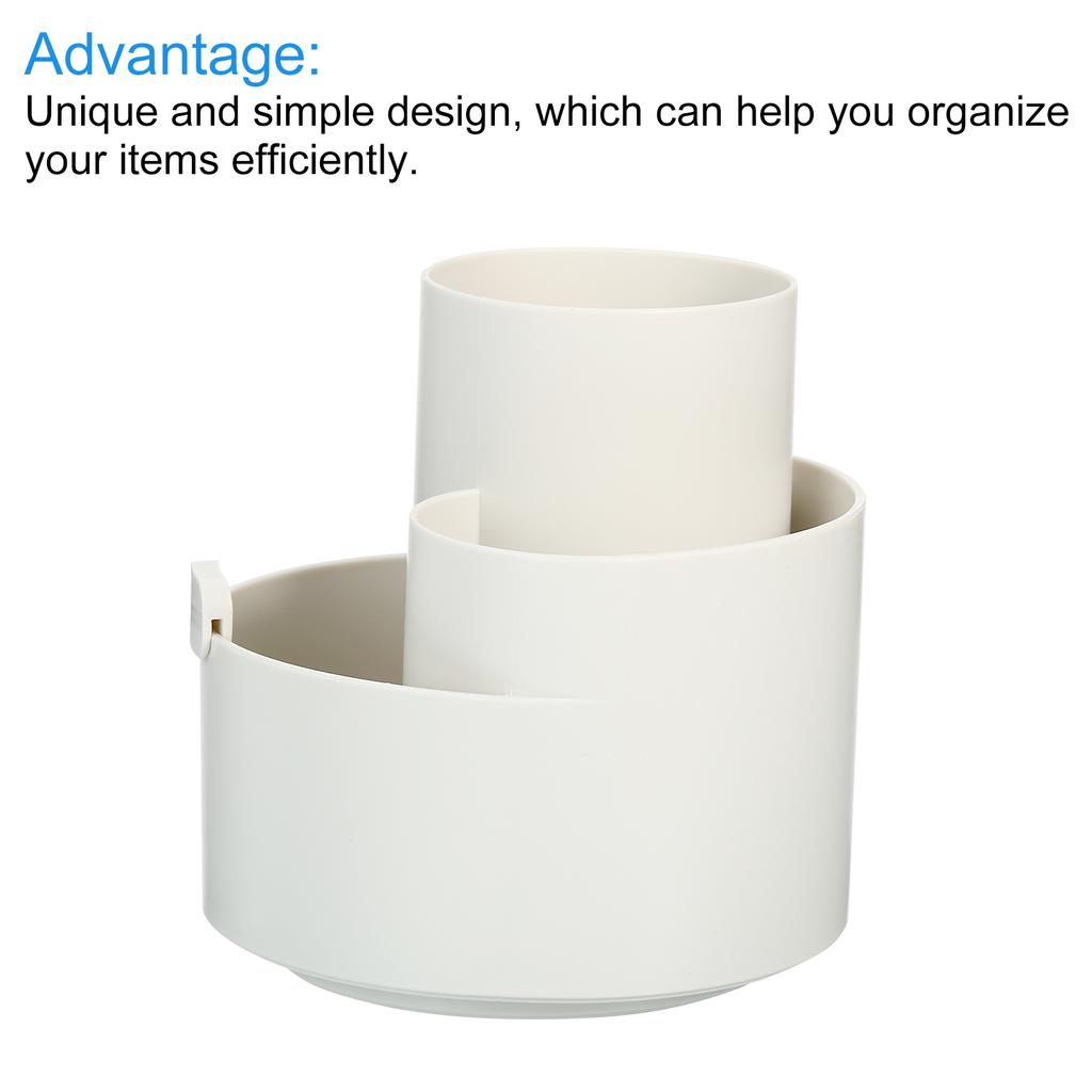 Multifunctional Round Pen Holder Rotating Storage Box Simple Makeup Brush Large Capacity Pen Holder Desk Organizer Stationery