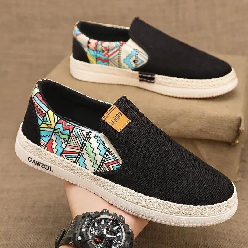 Men's New Sports Casual Canvas Shoes Spring Autumn Soft Soles Comfortable Non Slip Sneakers Fashion Youth Cloth Shoes