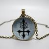 Satanic Goat Necklace Glass Dome Pendant Satanic Church Jewelry Inverted Pentagram Pendant Necklace
