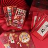6Pcs Blessings Printing Lucky Money Bag Solid HongBao Spring Festival Essentials Red Packet 2025