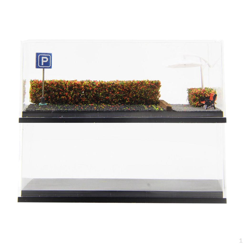 1/64 Scale Model Car Display Case, Dustproof Cover, Diorama Parking Lot Base for Vehicles,