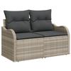 Ensemble de canapé de jardin 8 pièces avec coussins gris clair rattan poly 3359729