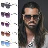 Big Metal Frame Gradient Sunglasses Classic Driving Oversized Square Sunglasses UV400 Protection Traveling Shades