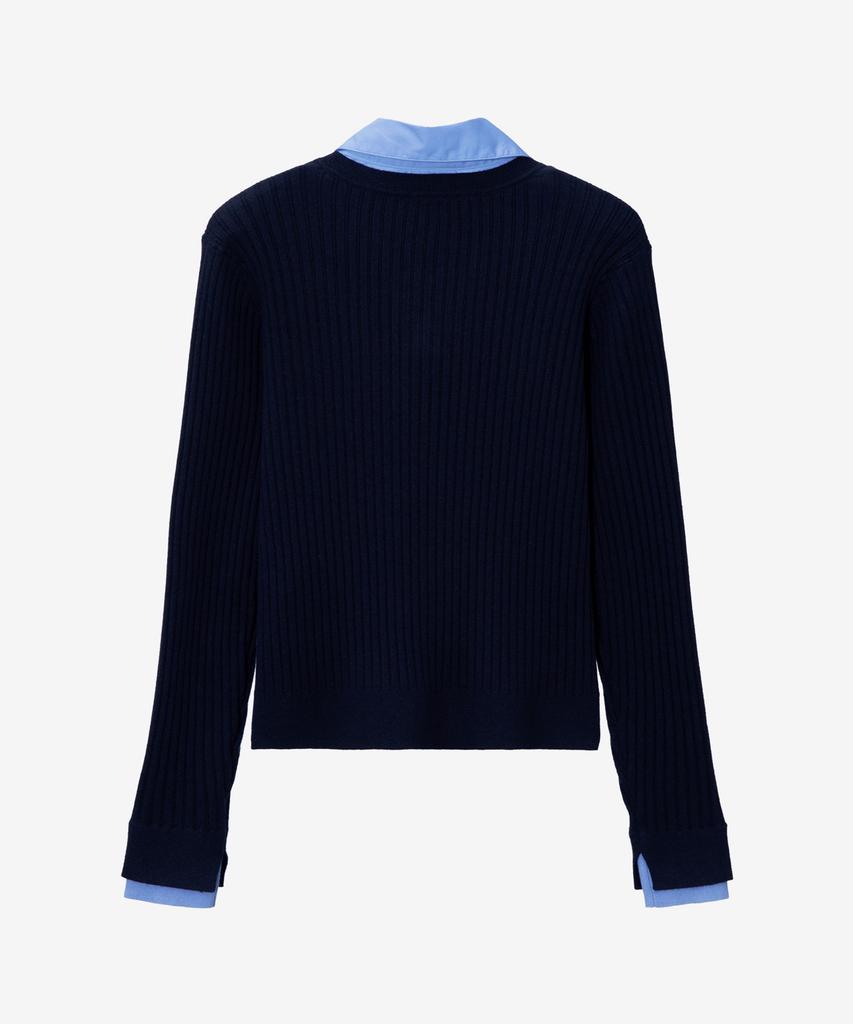 MIND BRIDGE WOMEN [W] Shirt Layered Ribbed Knit - 2 Colors