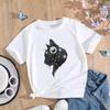 (Asian Size) Women Fashion T Shirt Cute Pet Cat 90s Trend Clothing Print Tee Top Woman Female Short Sleeve Graphic T-shirts