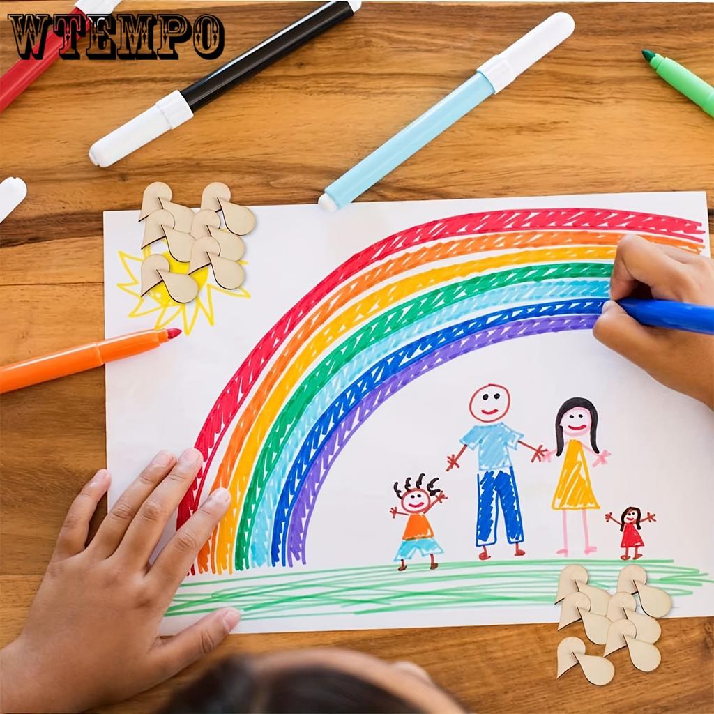 40pcs Wooden Teardrop Shape Wood, Wood Teardrop Blanks DIY Craft Wood Embellishments Ornaments, Water Drop Shape Wood Piece, Disc Wood Chips Earrings