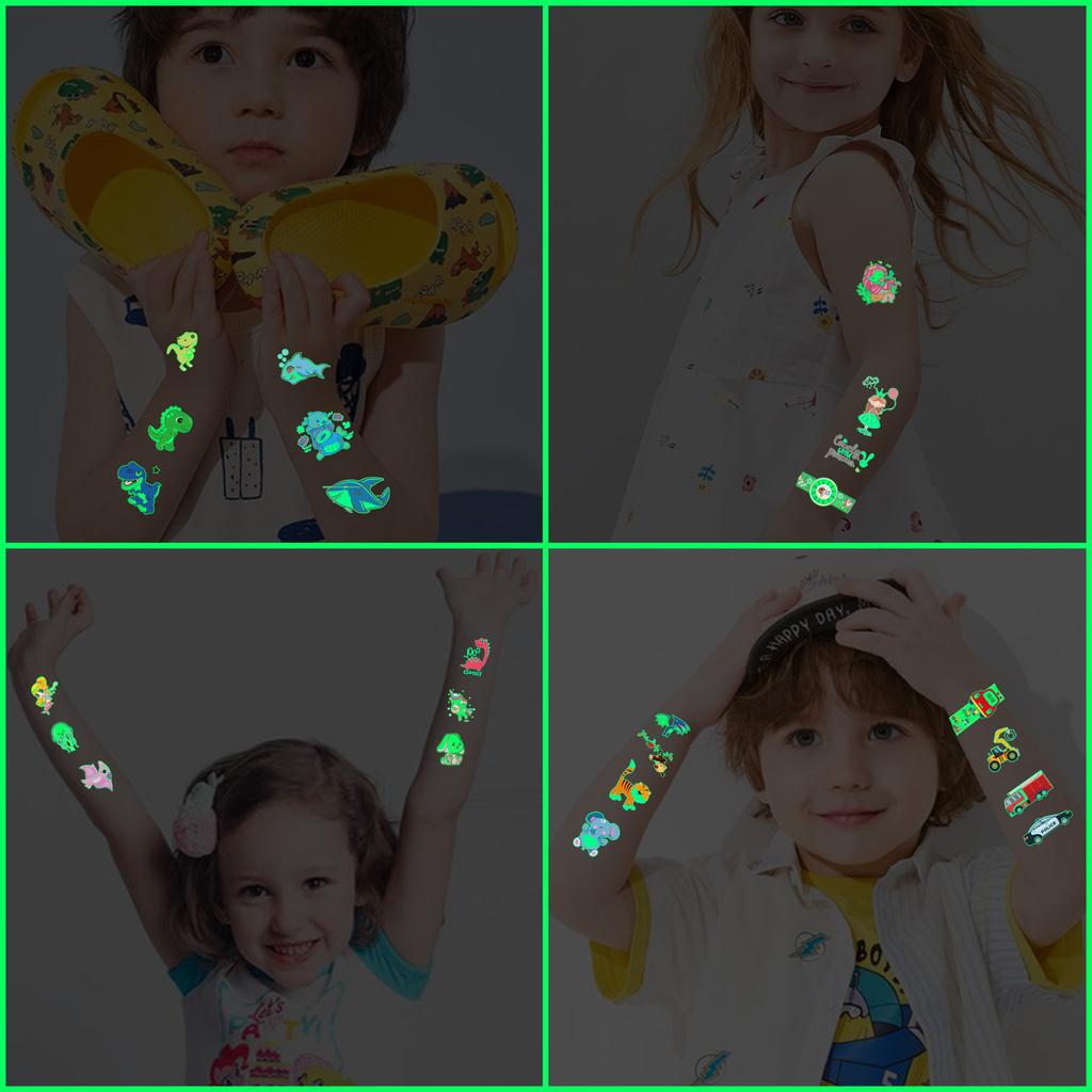 10pcs New Dinosaur Sticker Glow In The Dark Toys Luminous Star Stickers Fluorescent Painting PVC Stickers Toys for Kids Girl Boy