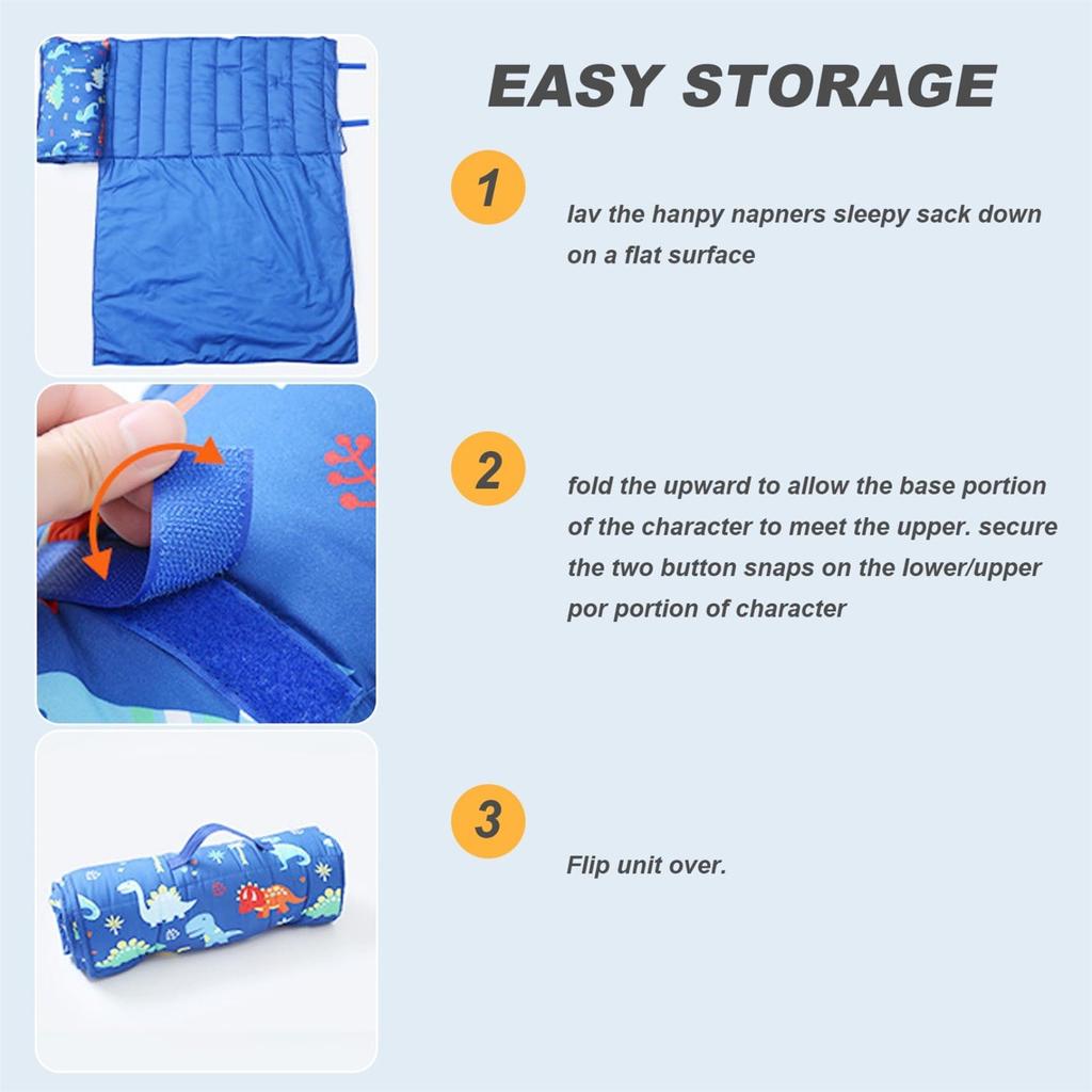 Extra Large Toddler Nap Mat, Toddler Sleeping Bag With Removable Pillow, Measures 53 X 21 X 1.5 Inches, Ideal For Daycare And Preschool Kindergarten