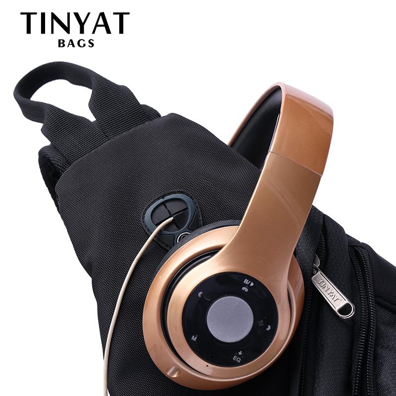 TINYAT новая мужская сумка через плечо с слингом, противоугонная сумка через плечо для 9,7-дюймового планшета, USB-зарядка, водонепроницаемая дорожная сумка-мессенджер, повседневная нагрудная сумка