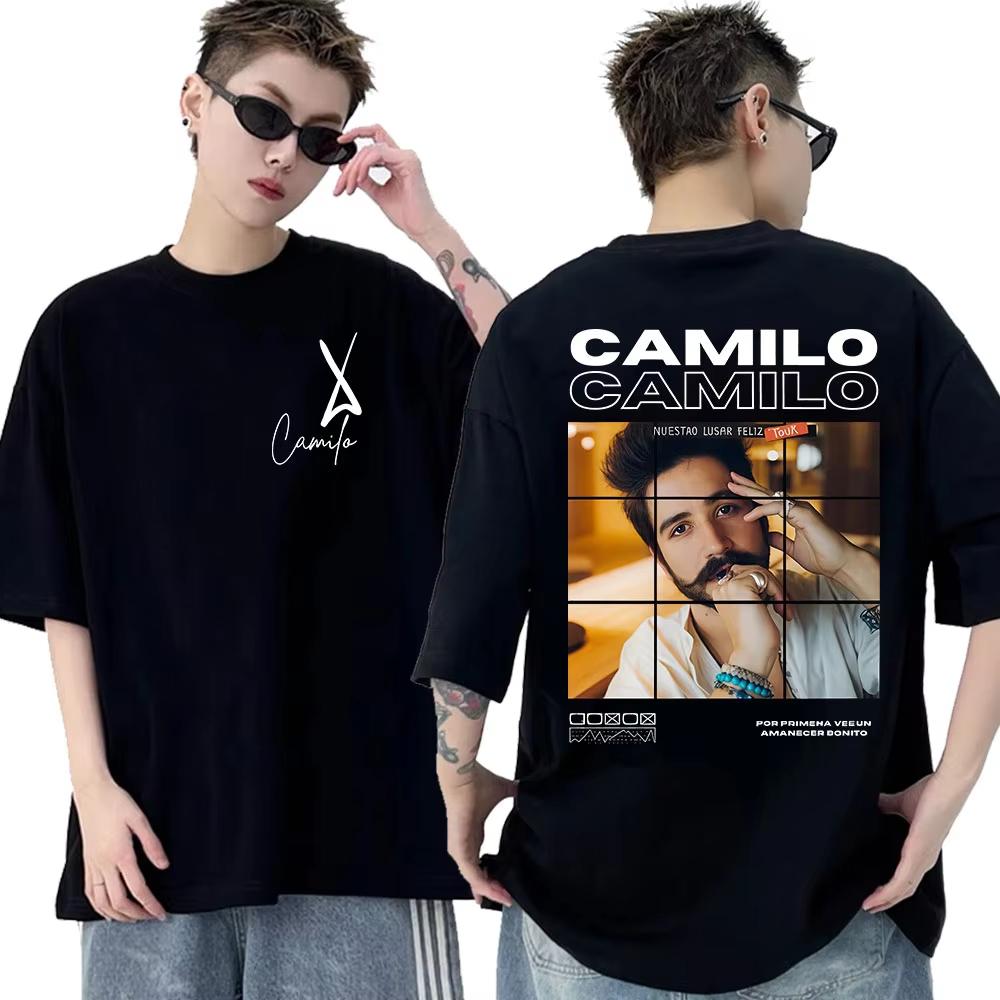 Rapper Camilo Tour Album Graphic Cover TShirt Men Clothing Pop Music Cotton TShirts ONeck Short Sleeve Top summer Streetwear