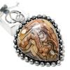 Laguna Lace Agate Gemstone Handmade 925 Sterling Silver Pendant 2.17" h8D69