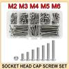 M2 M2.5 M3 M4 M5 M6 M8 M10 Hex Socket Screw Set 304 Stainless Steel Hexagon Button Cap Head Metric Machine Bolt Assortment Kit