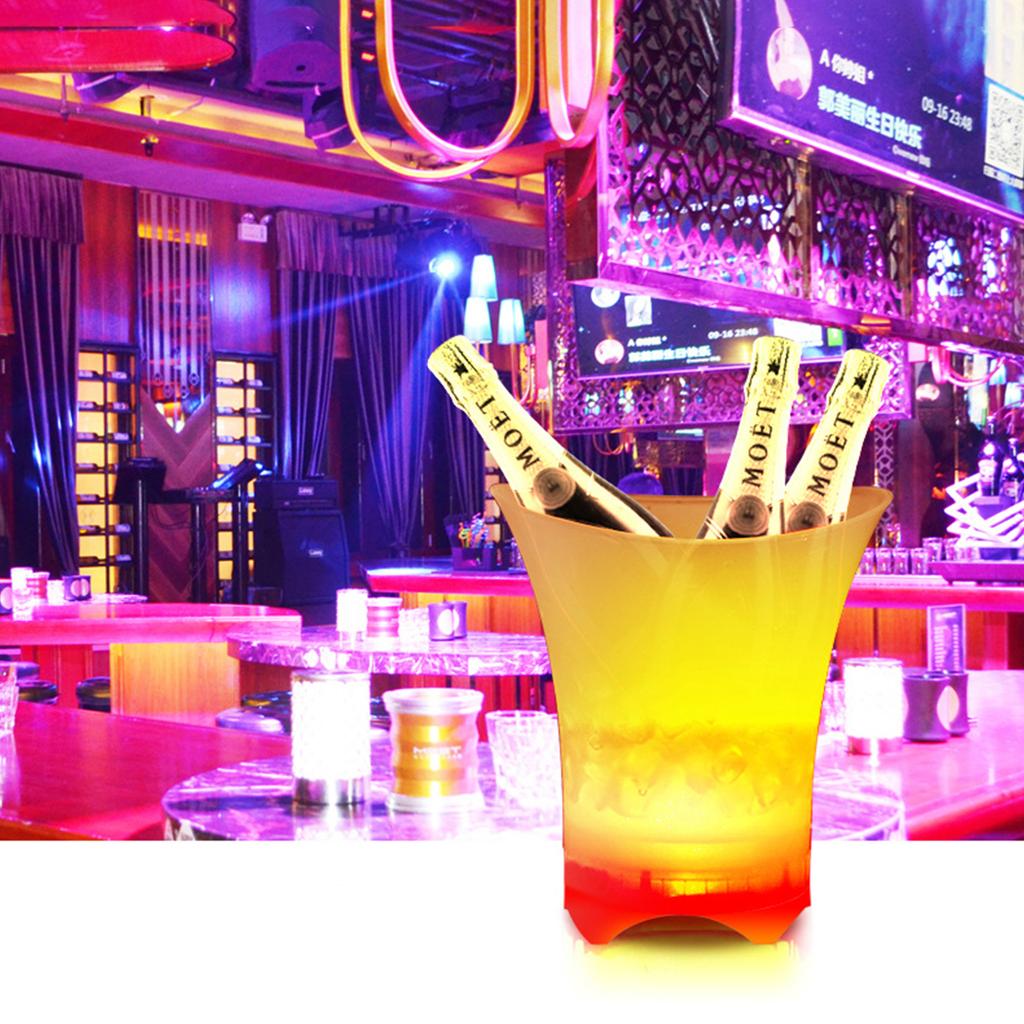 Светодиодное ведерко для льда с Bluetooth-динамиком, 5 л, большой вместимости, ведерко для льда для вина и пива, контейнер для напитков, с многоцветной подсветкой