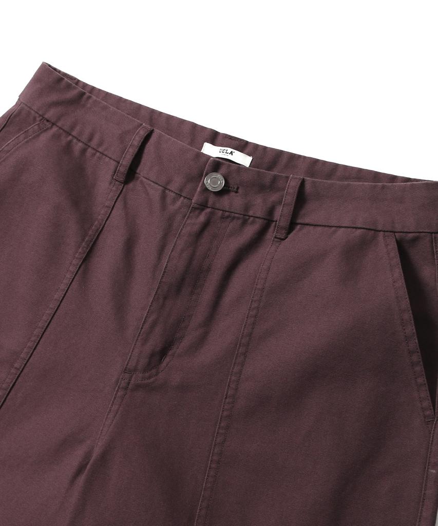 UCLA Unisex Retro Preppy Woven Wide Work Pants [Dk-Brown](Ub9Lp21)
