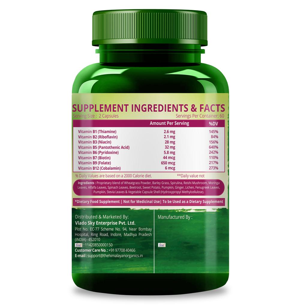 Комплекс витаминов группы В (120 кап), Organic B-Complex Vitamins,  Himalayan Organics