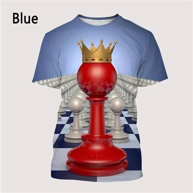 Интересная футболка с 3D принтом шахматного узора, мужские повседневные футболки с короткими рукавами и круглым вырезом для шахматной доски, футболки большого размера