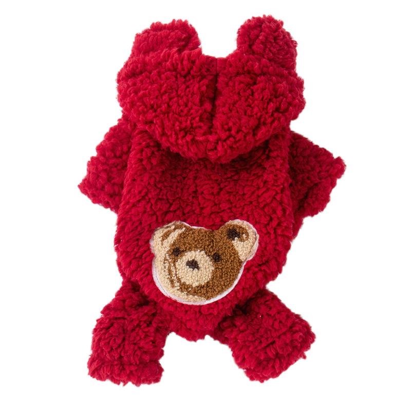 Dog Clothes Winter Cute Hooded Bear Teddy Bigbear Small Dog Universal Cat Pet Clothing