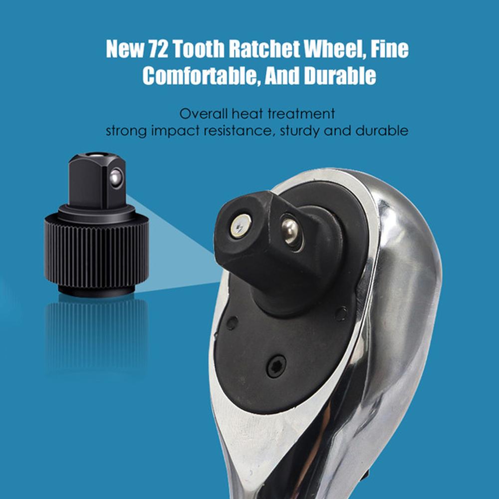Набор трещоток с гибкой головкой и коротким храповым механизмом 12, 38, 14 дюймов, набор мини-ключей с короткими трещотками, 72 зуба