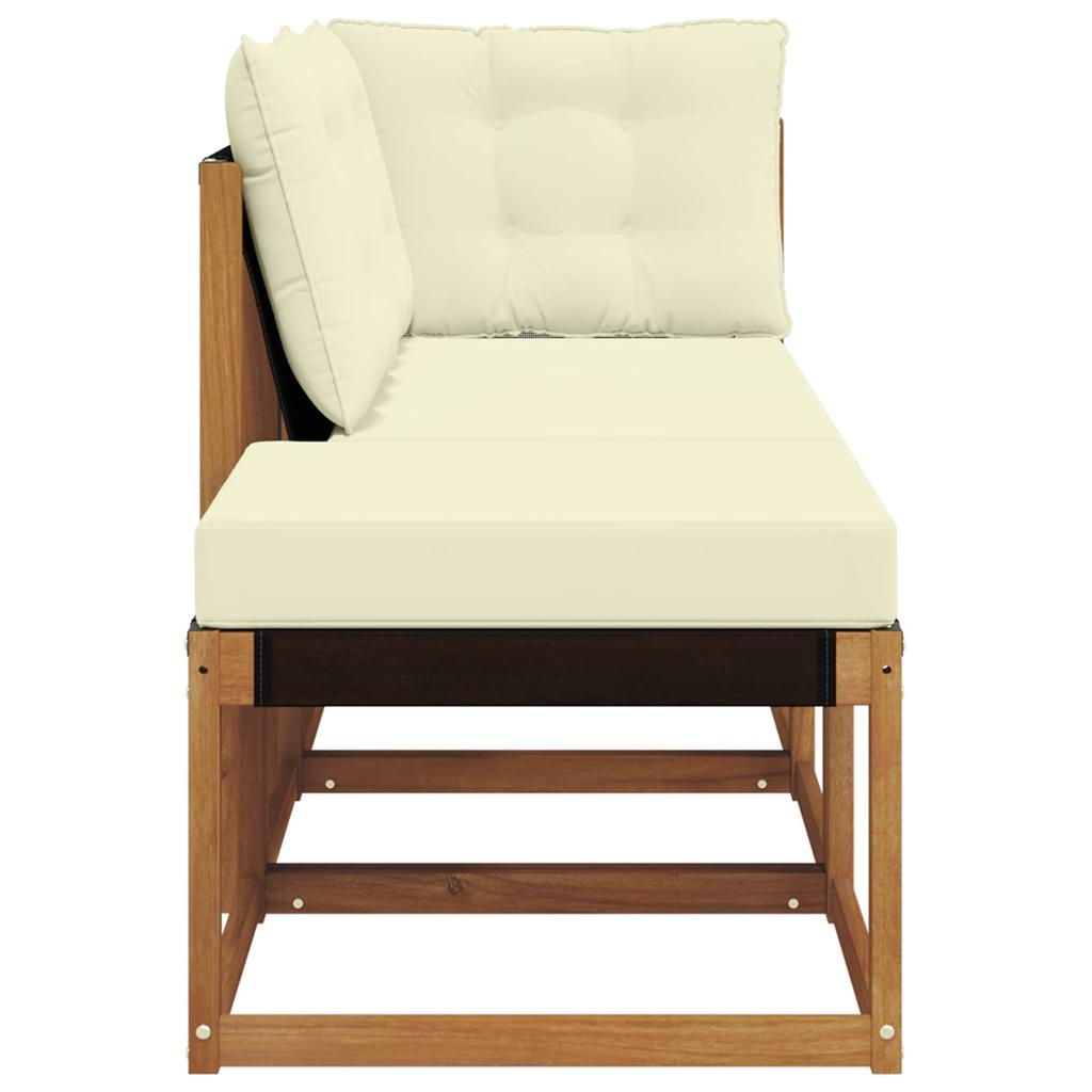 Outdoor Modular Sofa Set 3 Pieces Natural and Cream