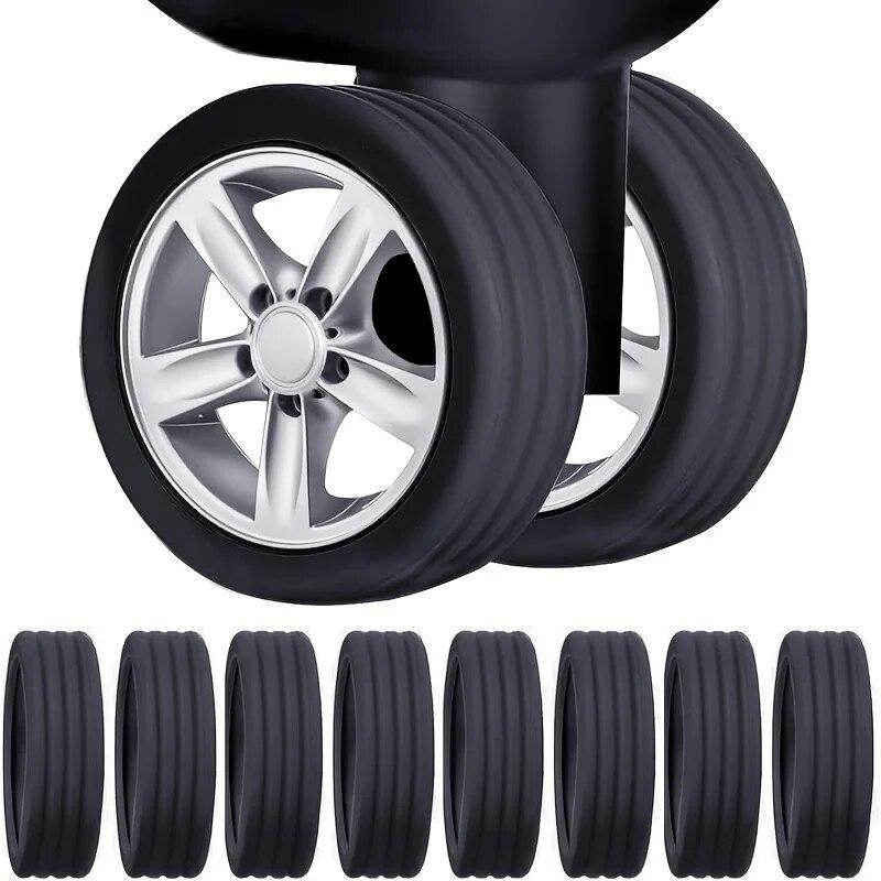 4/8PCS Luggage Wheels Protector Silicone Wheels Caster Shoes Travel Luggage Suitcase Reduce Noise Wheels Cover Accessories