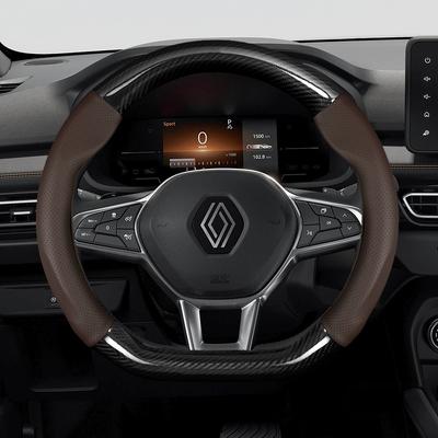 Автомобильный чехол на руль из углеродного волокна и кожи для Renault Megane 2 Talisman Laguna Sandero Scenic kadjar Captur Clio KWID Duster