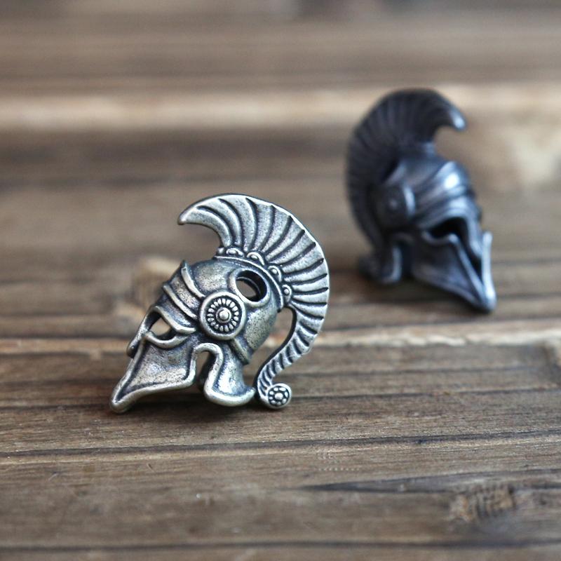 Шлем спартанского римского воина Латунные бусины-ножи На улице Инструмент EDC Плетеный шнурок из паракорда для брелока Браслеты из плетеной веревки Аксессуары