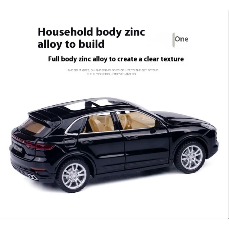 Масштаб 1/32 Сплавная машина Porsche Cayenne Turbo Литая модель Звук Свет Миниатюрная модель автомобиля Декоративные модные украшения для подарка другу