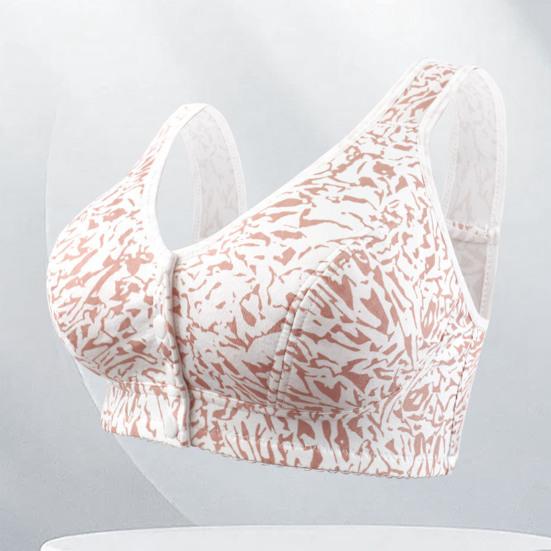 Женский спортивный бюстгальтер на ремне с передней кнопкой, беспроводной, с хорошей застежкой, в полоску, с принтом, эластичный, воздухопроницаемый, на плечах, противоударный, пуш-ап