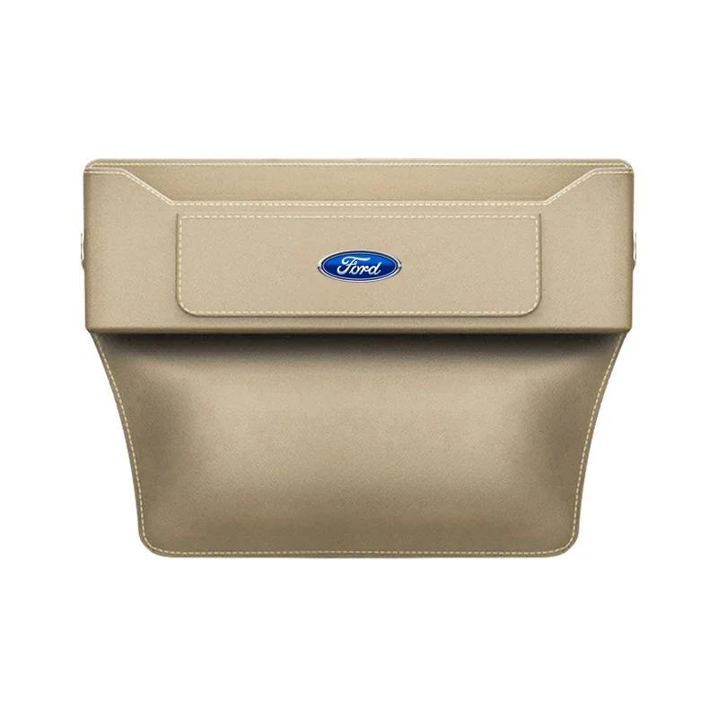Hot 2025 Hot For Ford 1pcs Car Seat Gap Leather Side Storage Box Car Accessories For Ford B-Max cmax smax KA st line Galaxy Expl